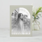 Modern Stone Grey Arch Graduation Flat サンキューカード (スタンド正面)