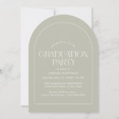Modern Stone Grey Arch Photo Graduation Party 招待状 (裏面)
