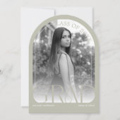 Modern Stone Grey Arch Photo Graduation Party 招待状 (正面)