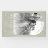 Modern Stone Grey Arch Photo Graduation Welcome  横断幕 (横)