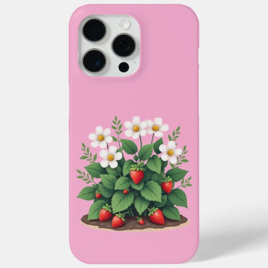 Modern Strawberry Plant iPhone/iPad Case Case-Mate iPhoneケース (裏面)