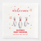 Modern Strike Up Bowling Baby Shower Welcome (正面)