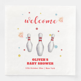 Modern Strike Up Bowling Baby Shower Welcome