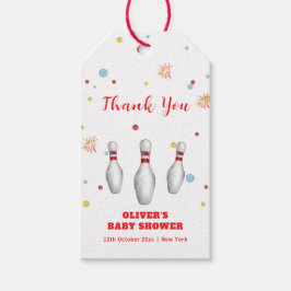 Modern Strike Up Bowling Baby Shower Welcome ギフトタグ