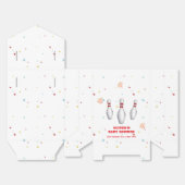 Modern Strike Up Bowling Sport Baby Shower フェイバーボックス (見開き)