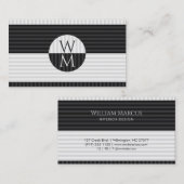 Modern Striped Contrast 名刺 (正面/裏面)