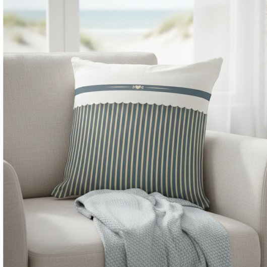 Modern Striped Farmhouse Décor Accent クッション