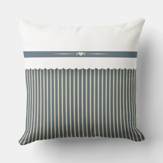 Modern Striped Farmhouse Décor Accent クッション (裏面)