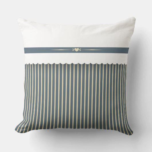 Modern Striped Farmhouse Décor Accent クッション (正面)