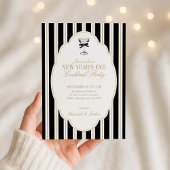 Modern Striped New Year's Eve Party Invitation 招待状