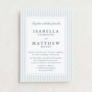 Modern Striped Wedding Invitation Geometric Frame 招待状