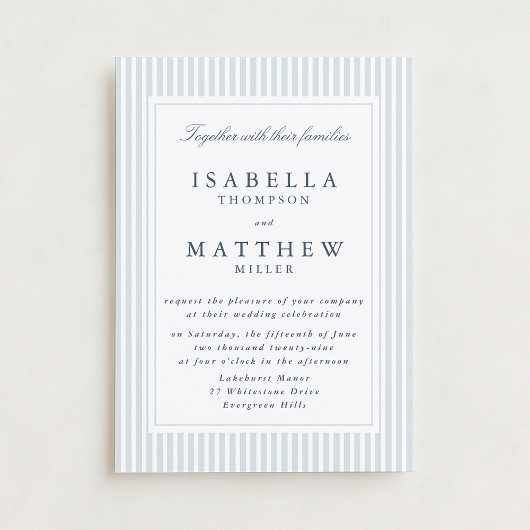 Modern Striped Wedding Invitation Geometric Frame 招待状