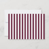 Modern Stripes Burgundy Wedding 出欠カード (裏面)