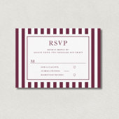 Modern Stripes Burgundy Wedding 出欠カード