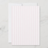 Modern Stripes Christening Baptism Blush Pink Girl 招待状 (裏面)