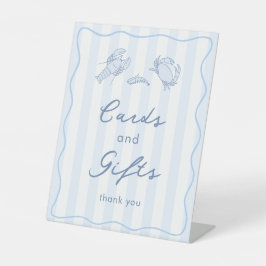 Modern Stripes Hand-Drawn Seafood Cards And Gifts 台座サイン