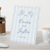 Modern Stripes Hand-Drawn Seafood Cards And Gifts 台座サイン (インサイチュ)