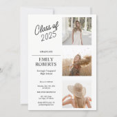 Modern Stripes Photo Graduation Announcement 招待状 (裏面)