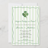 Modern Stripes St Patrick's Couples Wedding Shower 招待状 (正面)