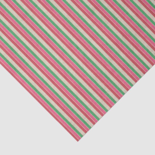Modern Stripes Tissue Paper Pink Red Green Cream 薄葉紙 (詳細)