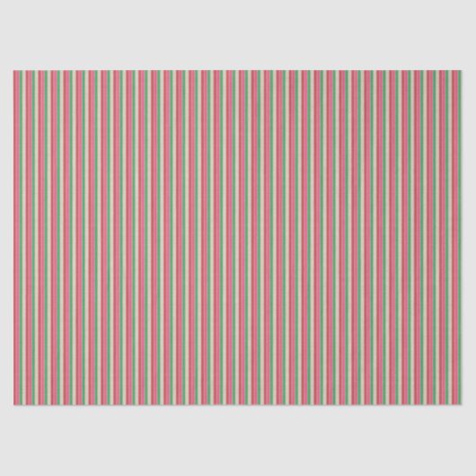 Modern Stripes Tissue Paper Pink Red Green Cream 薄葉紙 (正面)