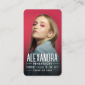 Modern Student Graduate Networking Photo QR Code 名刺 (正面)