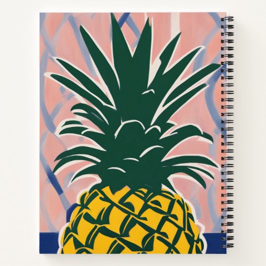 Modern Style Pineapple Personalized Recipe Book ノートブック (裏面)