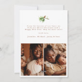 Modern & Stylish 4 Photo Collage Christmas Pines シーズンカード (裏面)