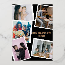 Modern Stylish 5-Photo Family Valentine’s Day