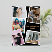 Modern Stylish 5-Photo Family Valentine’s Day 箔シーズンカード (立ち正面)