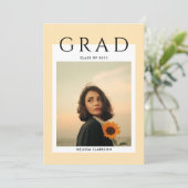 Modern Stylish Beige Polaroid Photo Graduation 招待状 (スタンド正面)