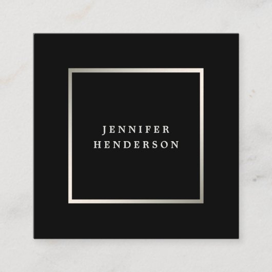 Modern stylish black and silver professional スクエア名刺 (正面)