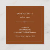 Modern Stylish Blue Brown Watercolor Abstract スクエア名刺 (裏面)