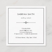 Modern Stylish Blue Brown Watercolor Abstract スクエア名刺 (裏面)