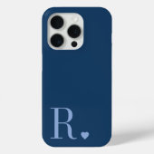 modern stylish blue monogram initial  Case-Mate iPhoneケース (裏面)