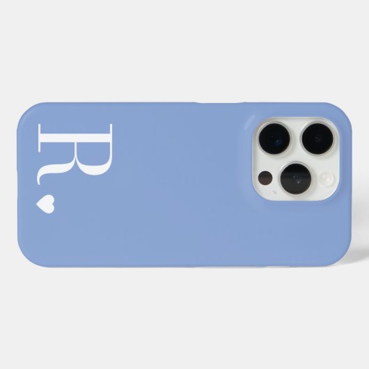 modern stylish blue monogram initial Case-Mate iPhoneケース (裏面 (横))