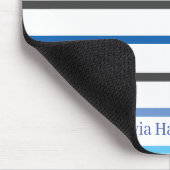 Modern Stylish Blue Stripes Custom マウスパッド (コーナー)