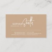 Modern Stylish Boho Cream Beige Handwritten Script 名刺 (裏面)