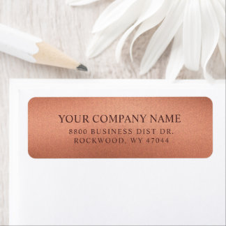 Modern Stylish Bronze Business Return Address ラベル