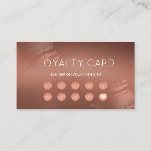 Modern Stylish Bronze Logo Customer Loyalty 名刺 (正面)
