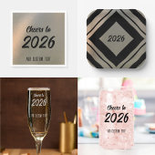 Modern Stylish Brushed Metal 2026 New Years Party ペーパープレート
