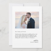 Modern Stylish Calligraphy Script Photo Wedding  サンキューカード (裏面)