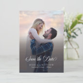 Modern Stylish Calligraphy Script Photo Wedding  セーブザデート (スタンド正面)