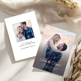 Modern Stylish Calligraphy Script Photo Wedding  セーブザデート