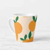 Modern Stylish Citrus Fruit Oranges Pattern カフェラテマグ (左アングル)