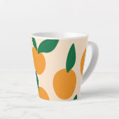 Modern Stylish Citrus Fruit Oranges Pattern カフェラテマグ (右アングル)