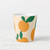Modern Stylish Citrus Fruit Oranges Pattern カフェラテマグ (正面)