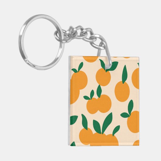 Modern Stylish Citrus Fruit Oranges Pattern キーホルダー (正面左)