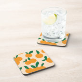 Modern Stylish Citrus Fruit Oranges Pattern コースター (右側)
