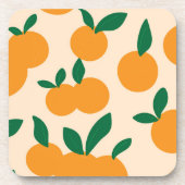 Modern Stylish Citrus Fruit Oranges Pattern コースター (正面)